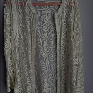 Elegant Cream Lace Women's Jacket